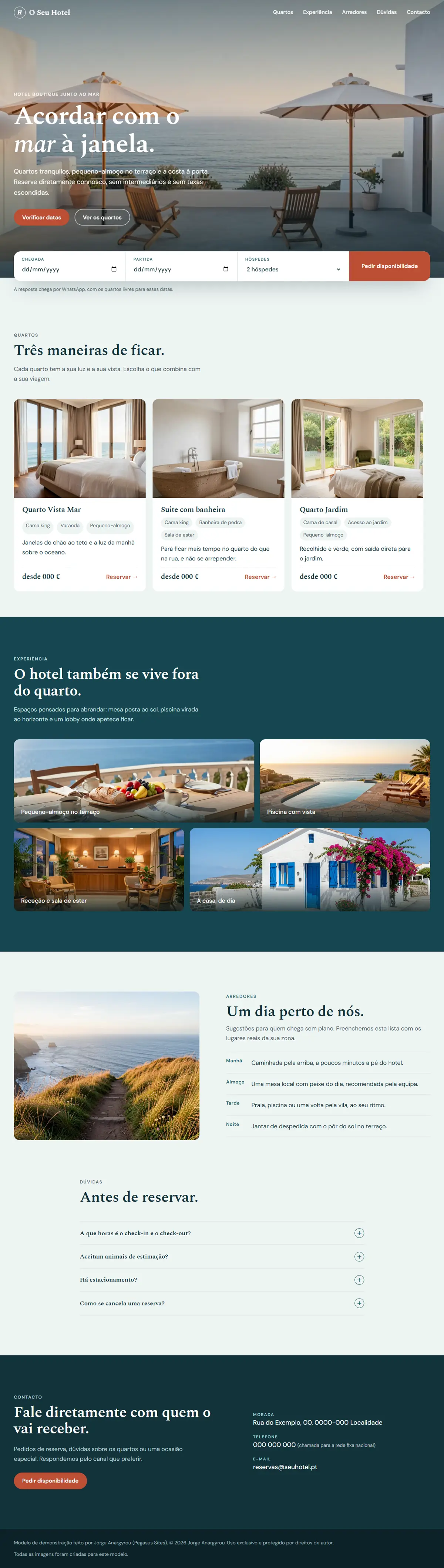 Modelo de site para hotel boutique
